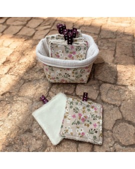 Panier + 10 lingettes "Fleurs des champs"