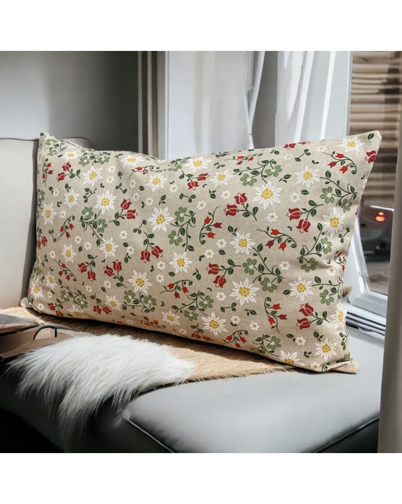 Coussin rectangulaire "Fleurs des champs"