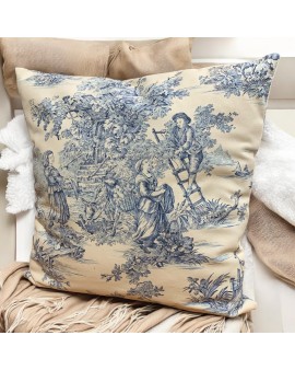 Coussin "Toile de Jouy Bleu"