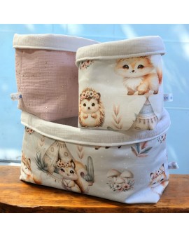 Panier de Rangement Animaux des bois Boho