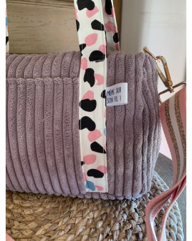 Cléo, le sac à main/bandoulière "Velours Mauve"