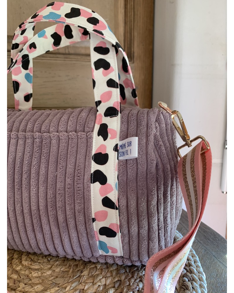 Cléo, le sac à main/bandoulière "Velours Mauve"