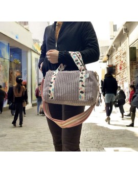 Cléo, le sac à main/bandoulière "Velours Mauve"