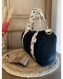 Cléo, le sac à main/bandoulière "Velours Noir"