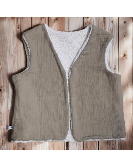 Gilet de Berger Dame T. S à XL "Sherpa Ecru DGC Sable"