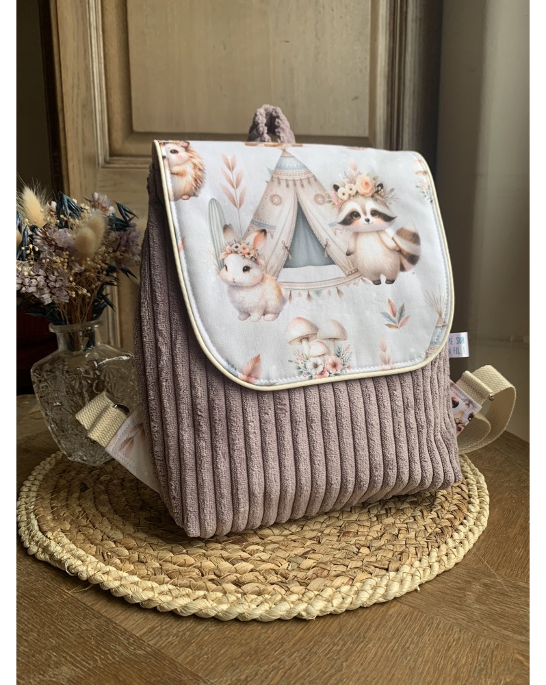 Sac à dos Basile "Animaux bois Boho"