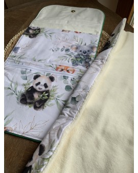 Pochette à langer + serviette "Panda & Koala"