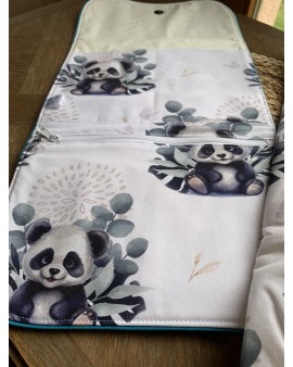 Pochette à langer + serviette "Panda"