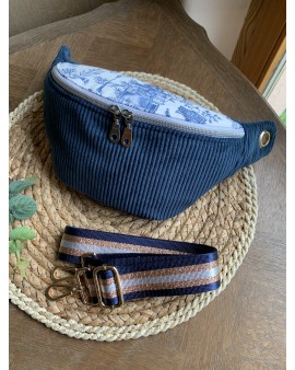 Sac Banane Zoé "Velours Bleu"