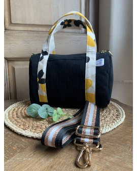 Cléo, le sac à main/bandoulière "Velours Noir"