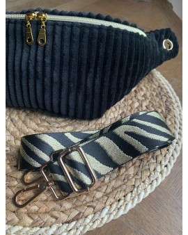 Sac Banane Zoé "Velours Minky Noir"