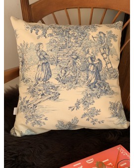 Coussin "Toile de Jouy Bleu"