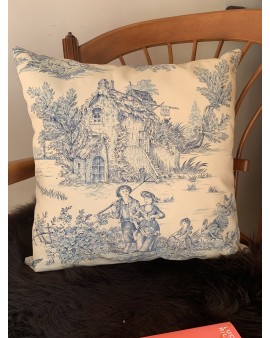Coussin "Toile de Jouy Bleu"