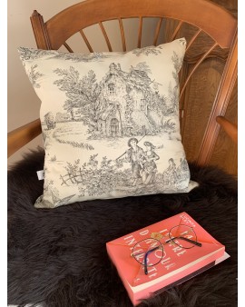 Coussin "Toile de Jouy Noire"