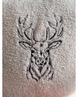 Coussin Bouclette Ecru Cerf