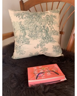 Coussin "Toile de Jouy Vert"