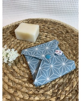 Range Savon Imperméable "Bleu géométrique"