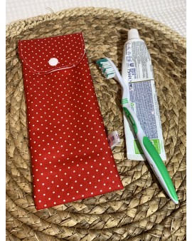 Pochette à brosse à dents "Rouge Pois"
