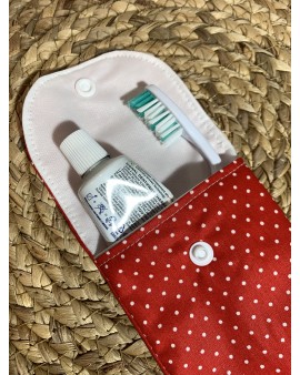 Pochette à brosse à dents "Rouge Pois"