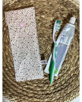 Pochette à brosse à dents "Petites Fleurs Roses"