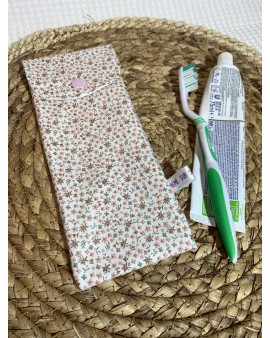 Pochette à brosse à dents "Petites Fleurs Roses"