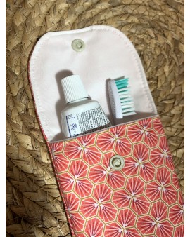 Pochette à brosse à dents "Rose Géométrique"
