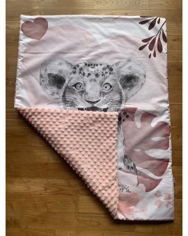 Couverture de lit bébé "Lion Rose"