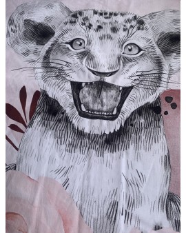 Couverture de lit bébé "Lion Rose"