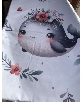 Couverture de lit bébé "Baleine"