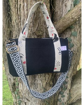Cléo, le sac à main/bandoulière "Velours Noir"