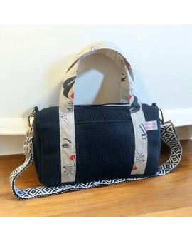 Cléo, le sac à main/bandoulière "Velours Noir"