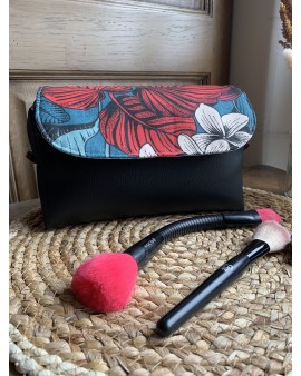 Trousse à maquillage Jade "Feuilles Rouges"