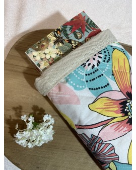 Pochette à livre de poche "Grosses fleurs"