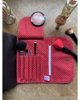 Trousse à maquillage Jade "Fleurs rouges"