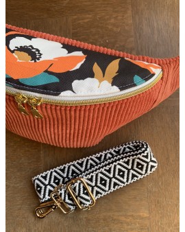 Sac Banane Zoé "Velours Corail"