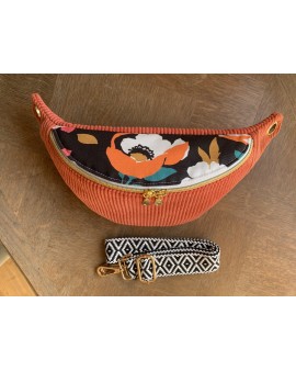 Sac Banane Zoé "Velours Corail"