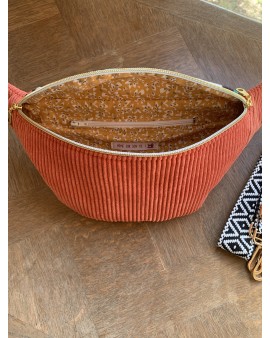 Sac Banane Zoé "Velours Corail"