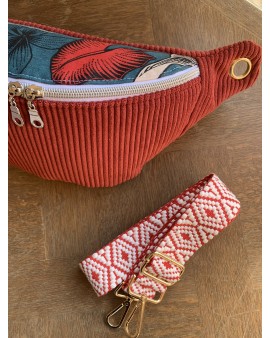 Sac Banane Zoé "Velours Rouge Brique"