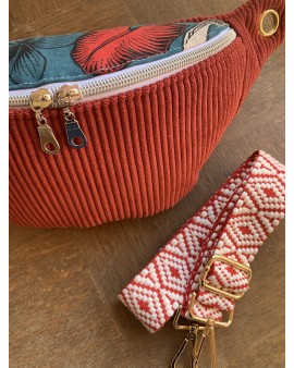 Sac Banane Zoé "Velours Rouge Brique"