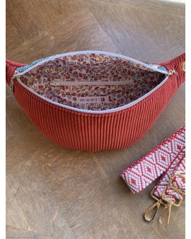 Sac Banane Zoé "Velours Rouge Brique"