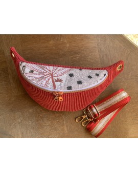 Sac Banane Zoé "Velours Framboise"