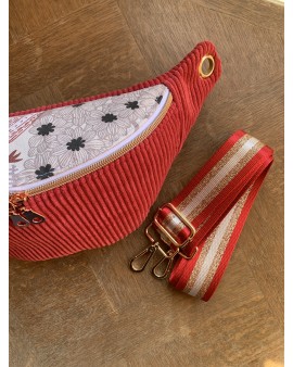Sac Banane Zoé "Velours Framboise"