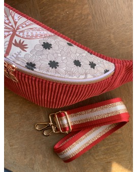 Sac Banane Zoé "Velours Framboise"
