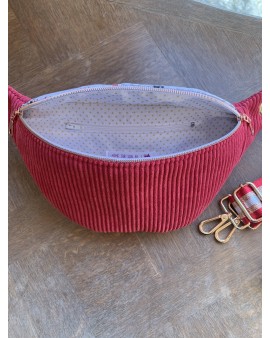 Sac Banane Zoé "Velours Framboise"