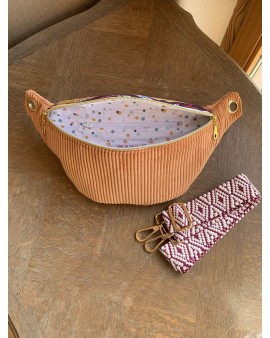 Sac Banane Zoé "Velours Abricot"