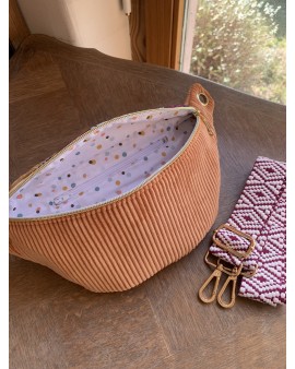Sac Banane Zoé "Velours Abricot"
