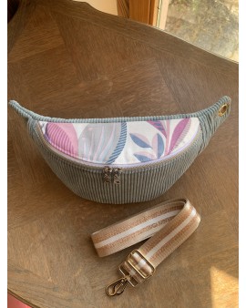 Sac Banane Zoé "Velours Bleu Ciel"