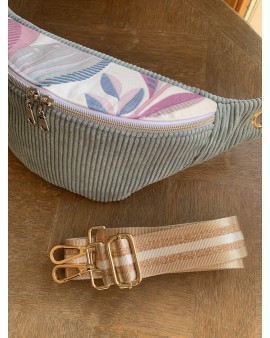 Sac Banane Zoé "Velours Bleu Ciel"