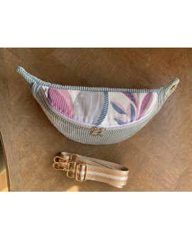 Sac Banane Zoé "Velours Bleu Ciel"