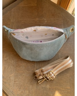 Sac Banane Zoé "Velours Bleu Ciel"
